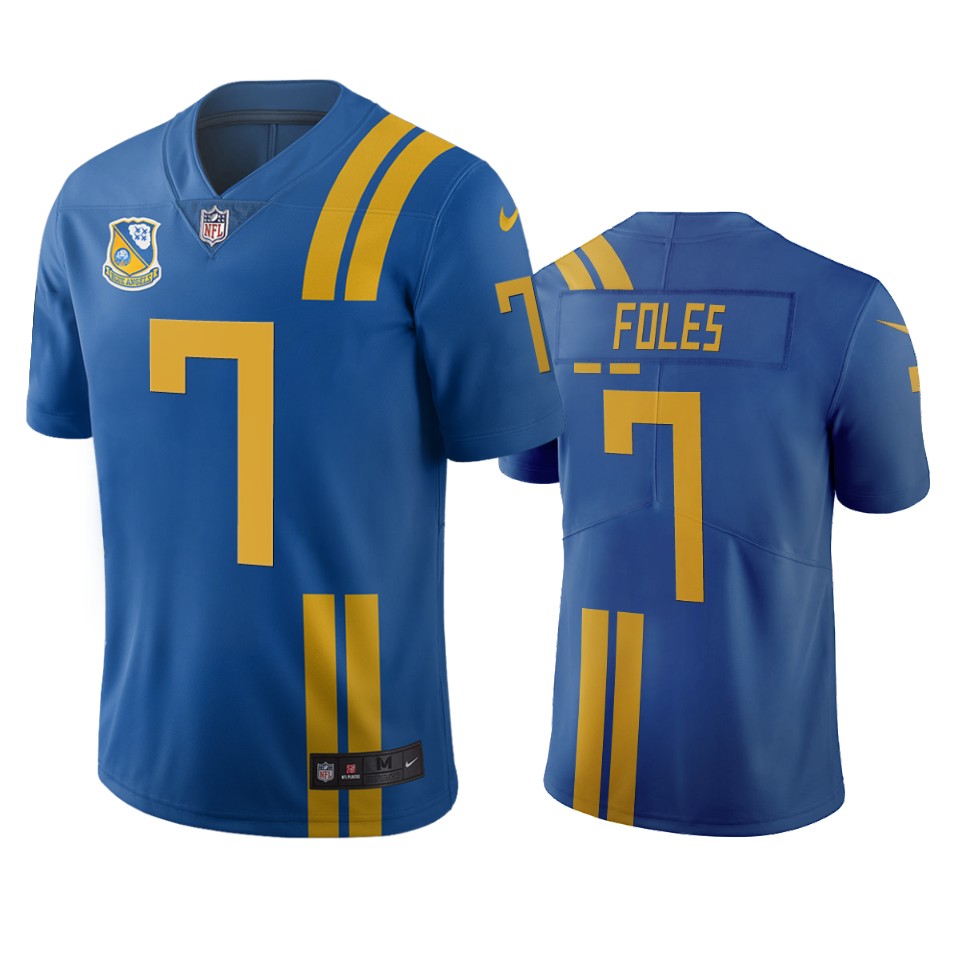 Men Nike Jacksonville Jaguars #7 Nick Foles Royal Vapor Limited City Edition NFL Jersey